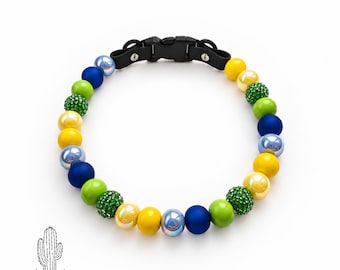 Blue, Green, Yellow Pet Necklace Collar