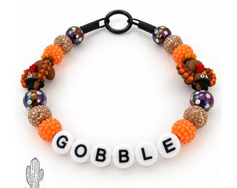 Thanksgiving Turkey Pet Necklace Collar: Personalized Custom Pet Collar