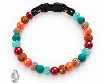 Fall Autumn Pet Necklace Collar: Teal, Wine, Gold,Orange, Brown Thanksgiving Collar