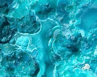 Raw Chrysocolla and Chalcedony Specimen, Teal Blue-Green Botryoidal Display Piece (52.4g)