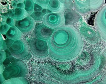 Hand Polished Bullseye Malachite Display Slabs
