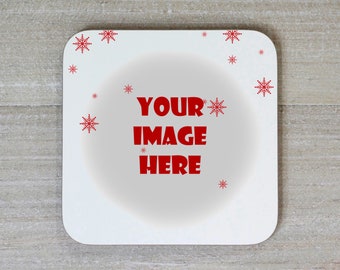 Personalised Image Christmas Coaster | Christmas Gift for Family, Friends, Secret Santa with Your Image