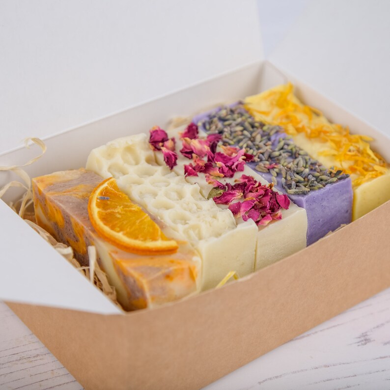 Handmade Shea Butter Soap Gift Box 5 Soaps Etsy