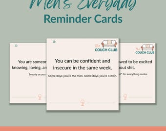 Cartes d'affirmation pour hommes | Rappels quotidiens pour hommes | Jeu de cartes numériques pour la santé mentale