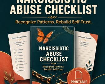 Narcissistic Abuse Checklist, Gaslighting and Emotional Manipulation Recognition Guide, Printable PDF