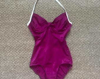 Traje de baño de una pieza vintage Sears color magenta