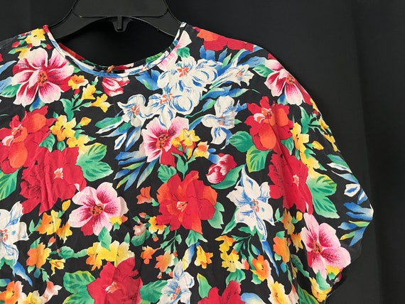 Liz Claiborne Silk Floral Cap Sleeve Blouse - image 4