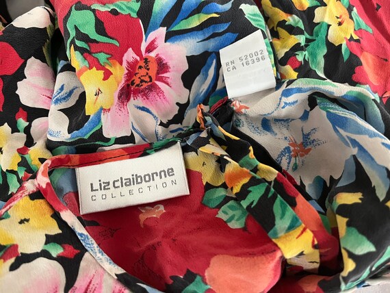 Liz Claiborne Silk Floral Cap Sleeve Blouse - image 8