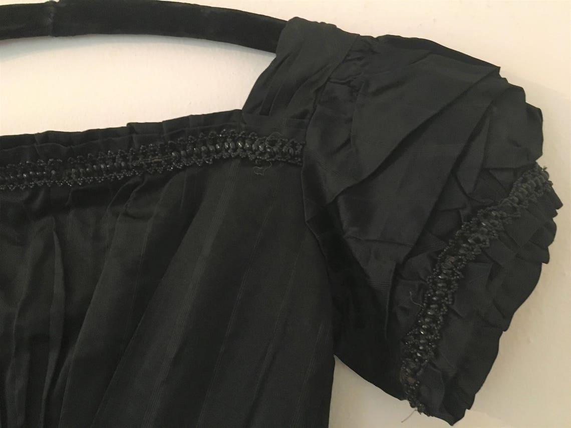 Antique 1890s Victorian Era Black Shirt Waist with Jet Beading | Etsy