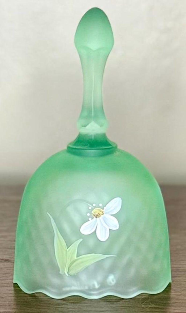 Vintage Fenton White Daisies Hand Bell - Hand Painted and Signed by ...