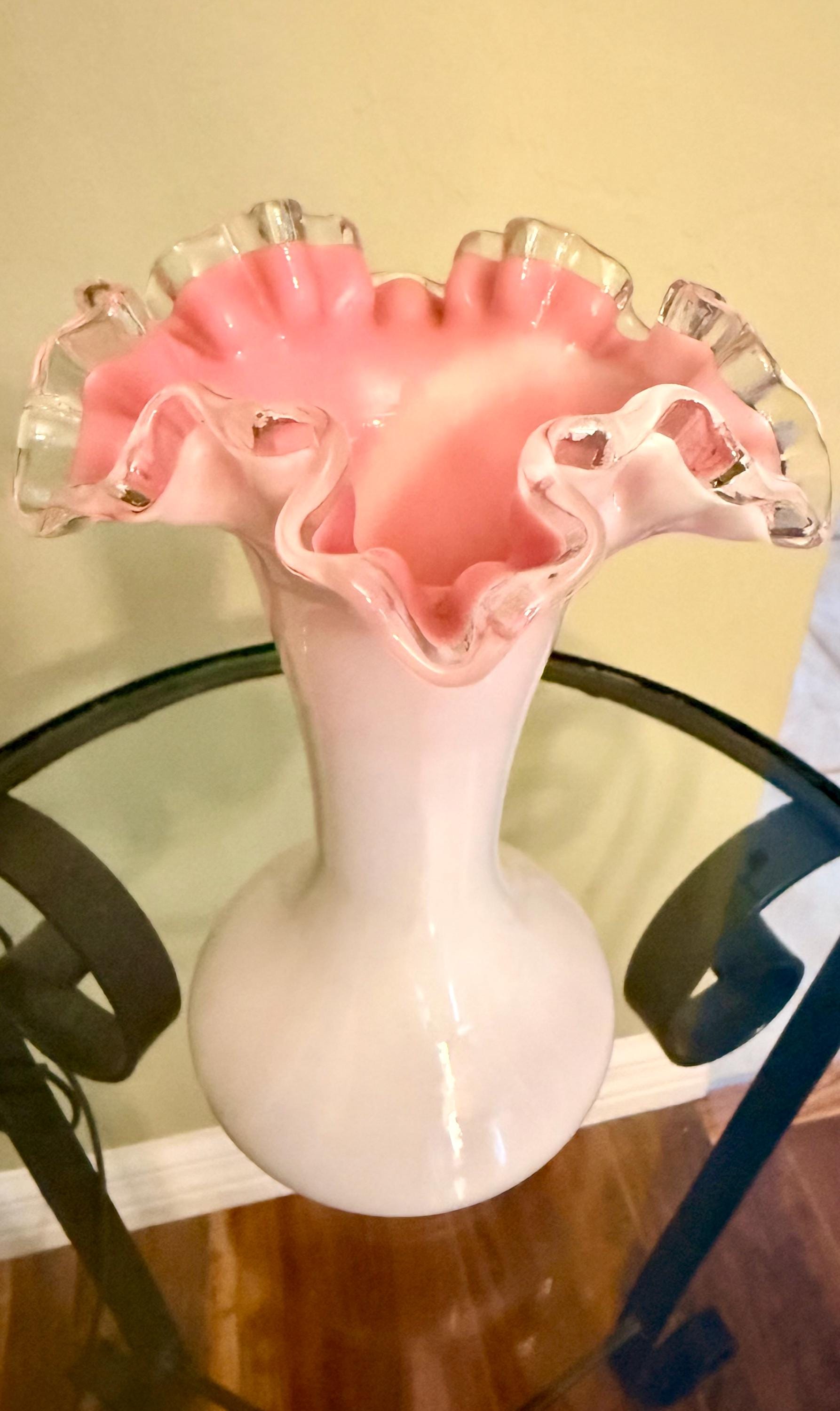 Fenton Pink Milk Glass - Etsy