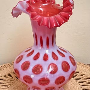 Fenton Coin Dot Vase - Etsy