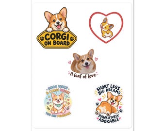 Hoja de pegatinas "Amor total por Corgi"