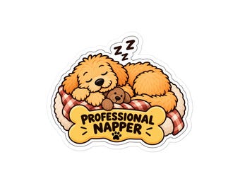 Pegatina de perro Goldendoodle profesional para siestas