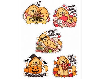 Me encanta mi hoja de pegatinas de Golden Doodle.