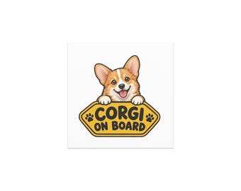 Imán para coche con diseño de Corgi a bordo