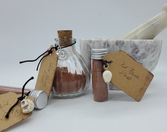 Polvo de ladrillo rojo vintage / Frasco de vidrio de 1/2 oz / Polvo de ladrillo Pathway / Suministros para rituales y manualidades