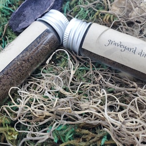 Small Glass 1/2 oz jar of ethically sourced graveyard dirt | Withcraft | Hoodoo
