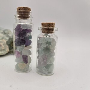 Fluorite Crystal Chips in Tiny Glass Vial | Witchy Decor