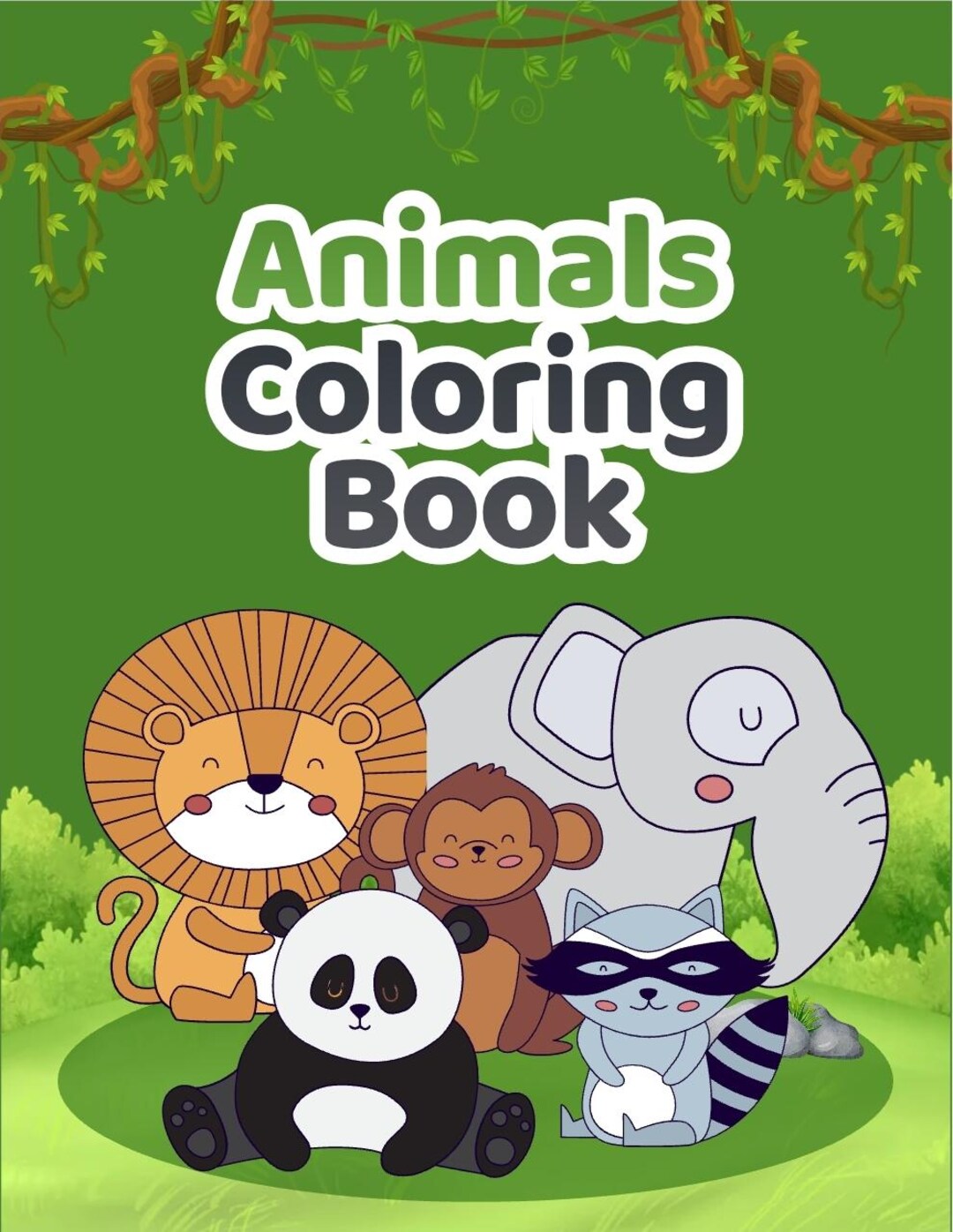 Kids Animal Coloring Book - Etsy