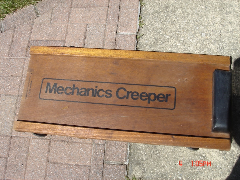 Wooden Mechanics Creeper Industrial Decor lightly used Cart Etsy