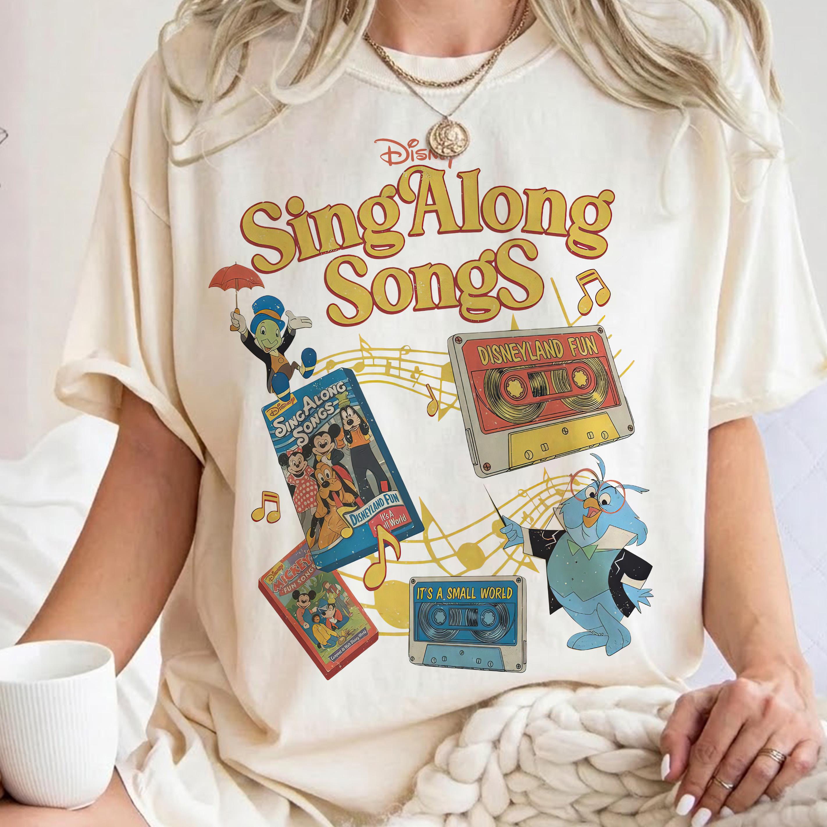 Retro Disney Jiminy Cricket and Professor Owl Sing Along Songs PNG, Disneyland Fun Its A Small World