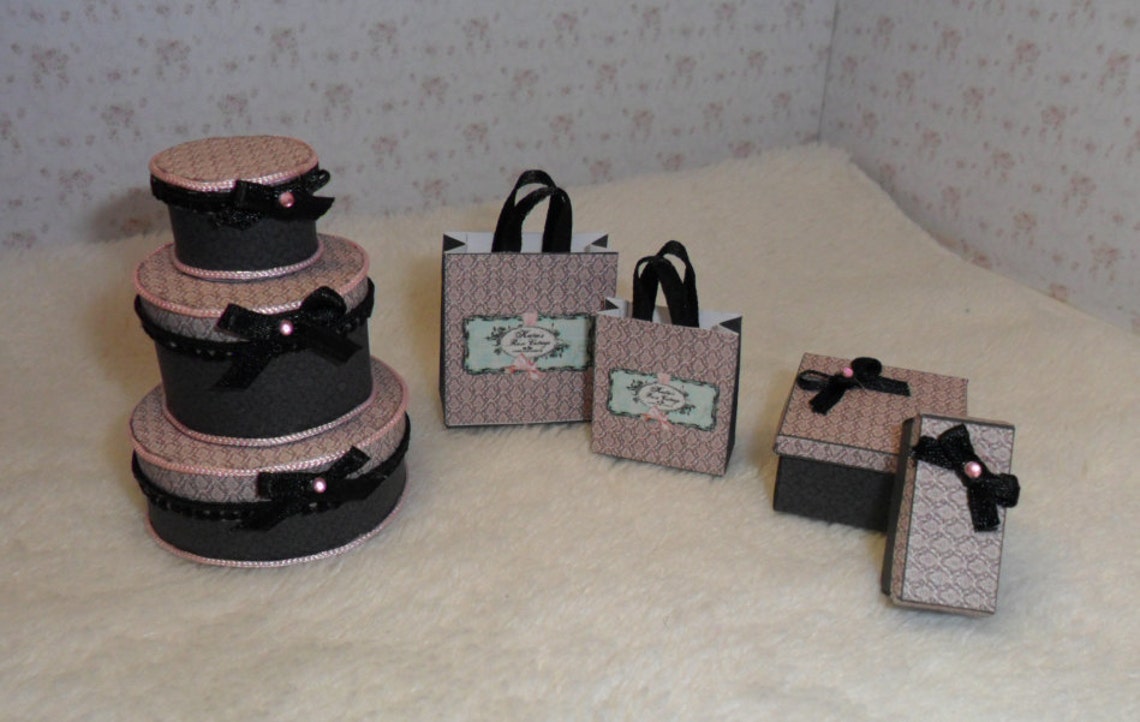Miniature Dollhouse Bags and Boxes Etsy