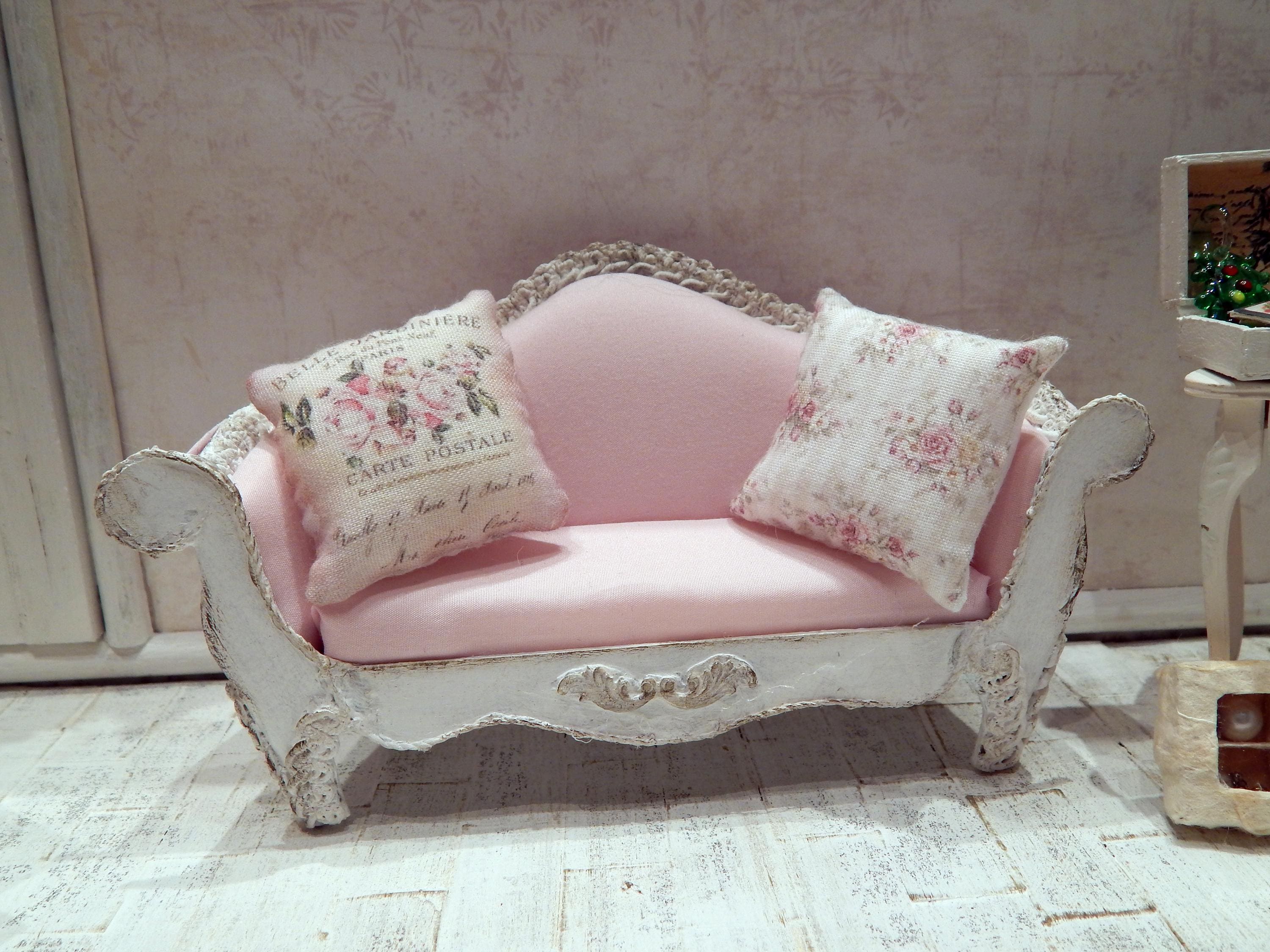 Shabby Sofa Style Miniature Dollhouse 1:12 Scale - Etsy
