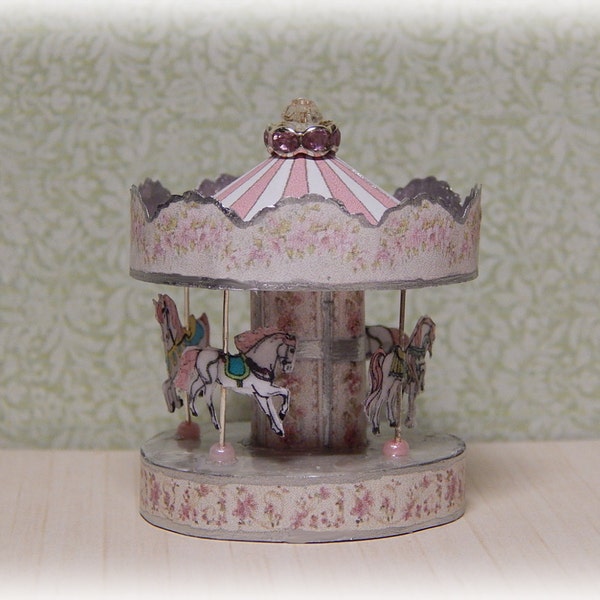 Carousel horses miniature, dollhouse 1:12 scale