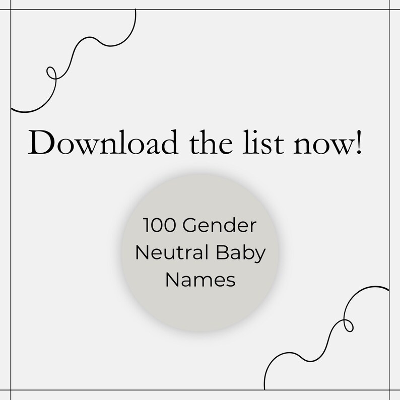 100 Gender Neutral Baby Names Instant Download - Etsy UK