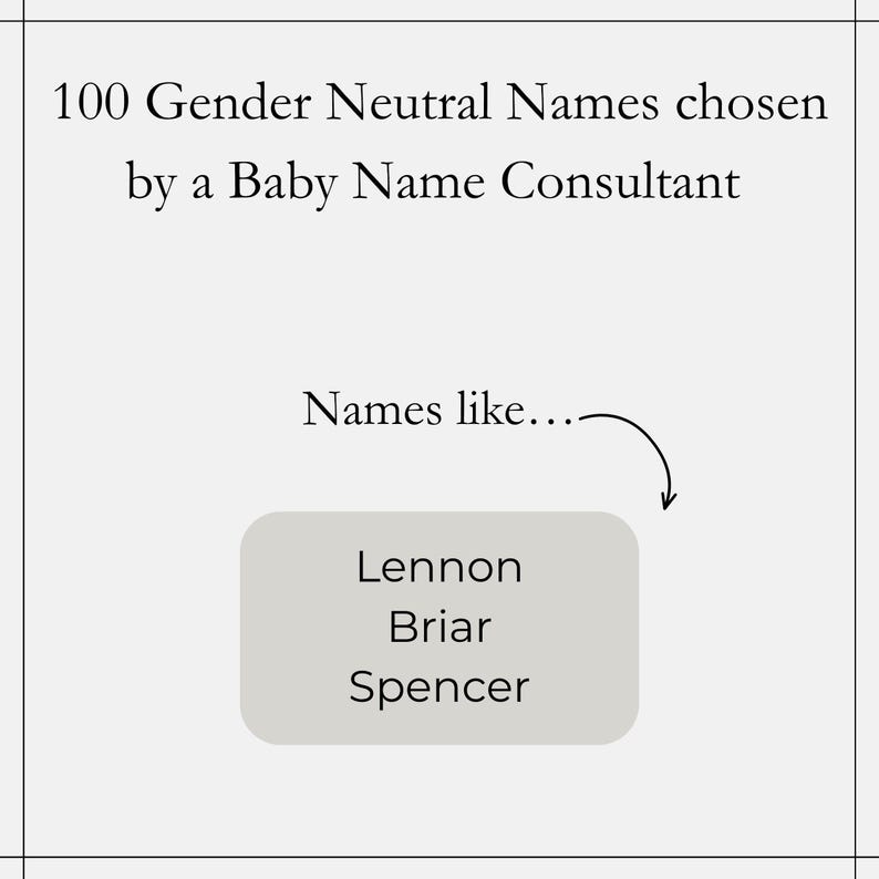 100 Gender Neutral Baby Names Instant Download - Etsy UK