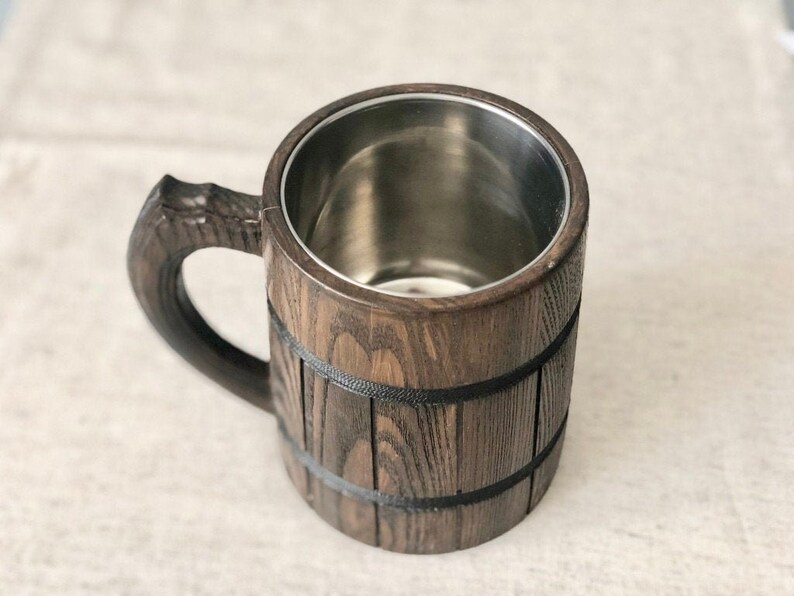 wooden pint tankard