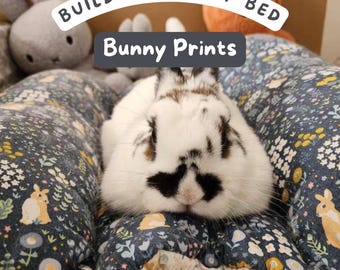 Lit pliable pour lapins, petits animaux et chats (Modèle imprimé lapin)