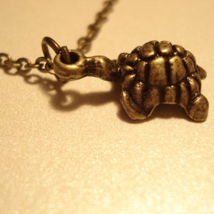 Turtle Necklace Brass Tortoise Pendant Nature Necklace, Turtle Pendant Sea Turtle Necklace Jewelry