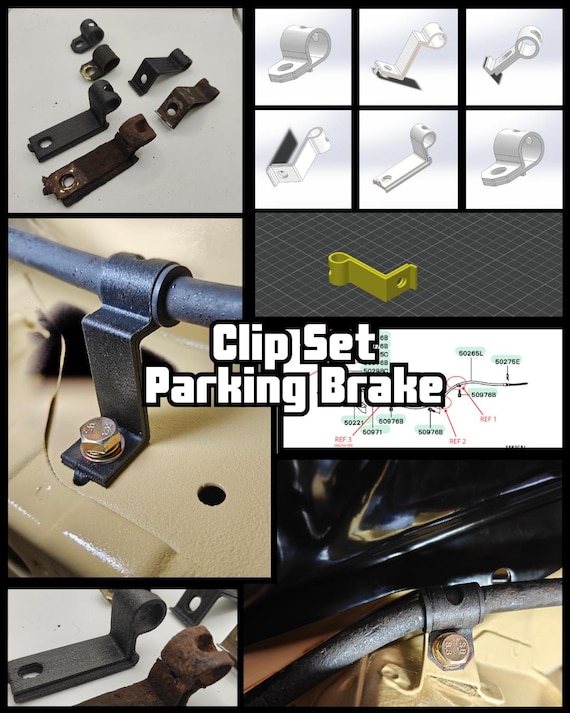 2G DSM / Mitsubishi Eclipse 2G Complete Parking Brake Line Clips Set (6 Pcs) - Heavy-Duty PA12-CF Carbon Fiber (1995-1999 FWD)