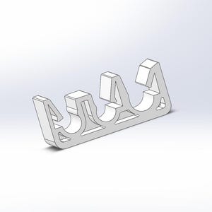 May include: A white, three-dimensional, linear plastic component featuring three distinct circular cutouts along its length, with a series of angular, geometric support structures and open slots integrated into its overall frame design.