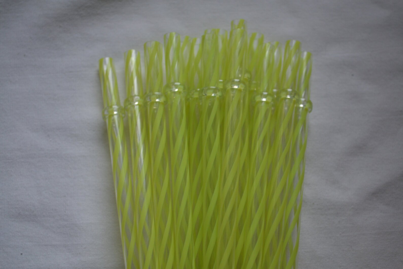 9 Yellow & Clear Swirly Straws Reusable Straws With Etsy