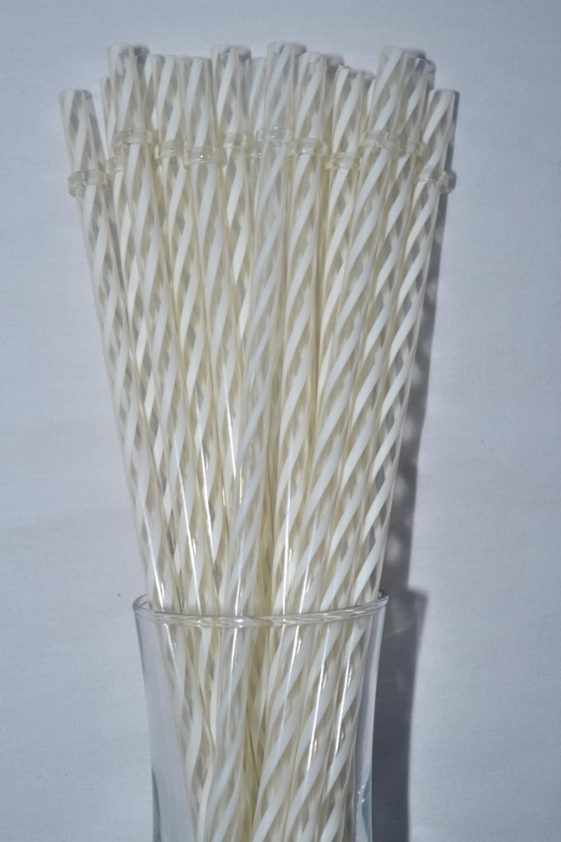 11 White & Clear Swirly Straws Reusable 11 Inch Etsy