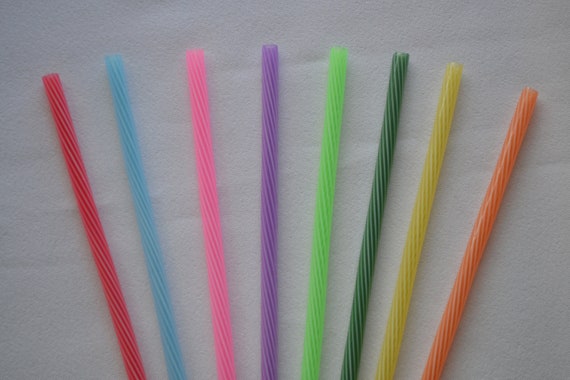 Reusable 9 Inch Hot Pink Straws with Rings - BPA Free - Free Shipping /  Clear Acrylic Plastic Straws Reusable