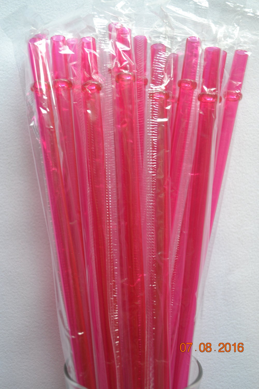 10 Reusable 9 Inch Clear Solid Straws With Rings BPA Free Free Shipping /  Solid Acrylic Plastic Straws Reusable S3 