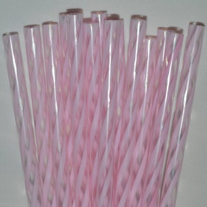 Reusable 9 Inch Hot Pink Straws with Rings - BPA Free - Free Shipping /  Clear Acrylic Plastic Straws Reusable