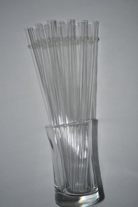 12 Reusable 9 Inch Clear Straws With Rings BPA Free Free Shipping