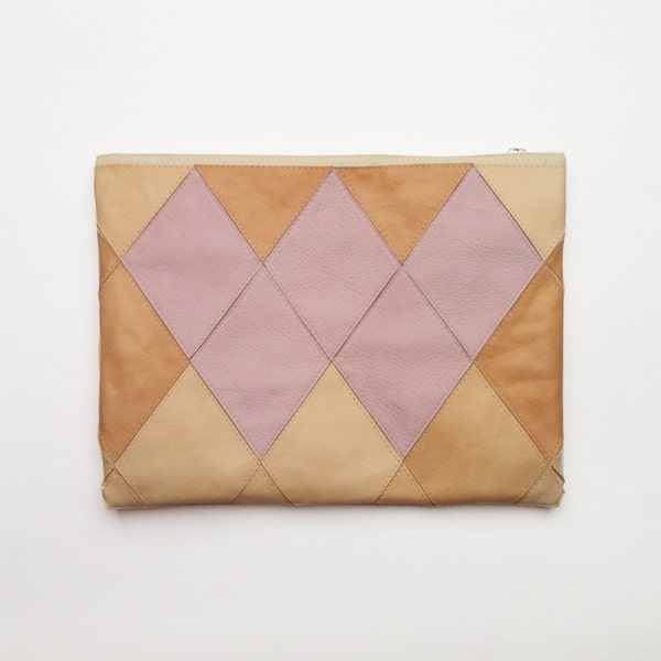 20% DISCOUNT // Large Patchwork Zip Clutch 02 // Was 95 Euros Now 76 Euros