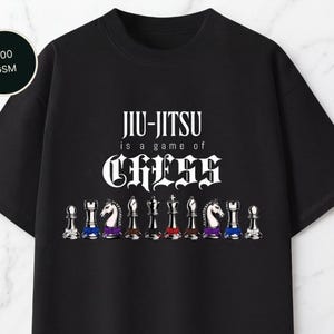 Bjj Chess T-Shirt, Jiu jitsu Game Tee, Oversized Streetwear Jujitsu Shirt, Martial Arts Gift Top