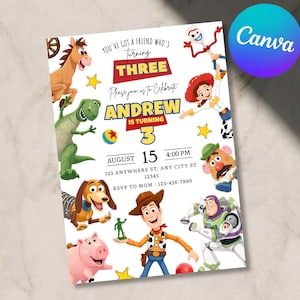 Toy Story Invitation Template, Toy Story Birthday Party, 3rd Digital Invitation, Kids Birthday Party, Woody, You've Got a Friend