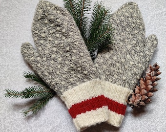 Sock Monkey Style Thrummed Mittens