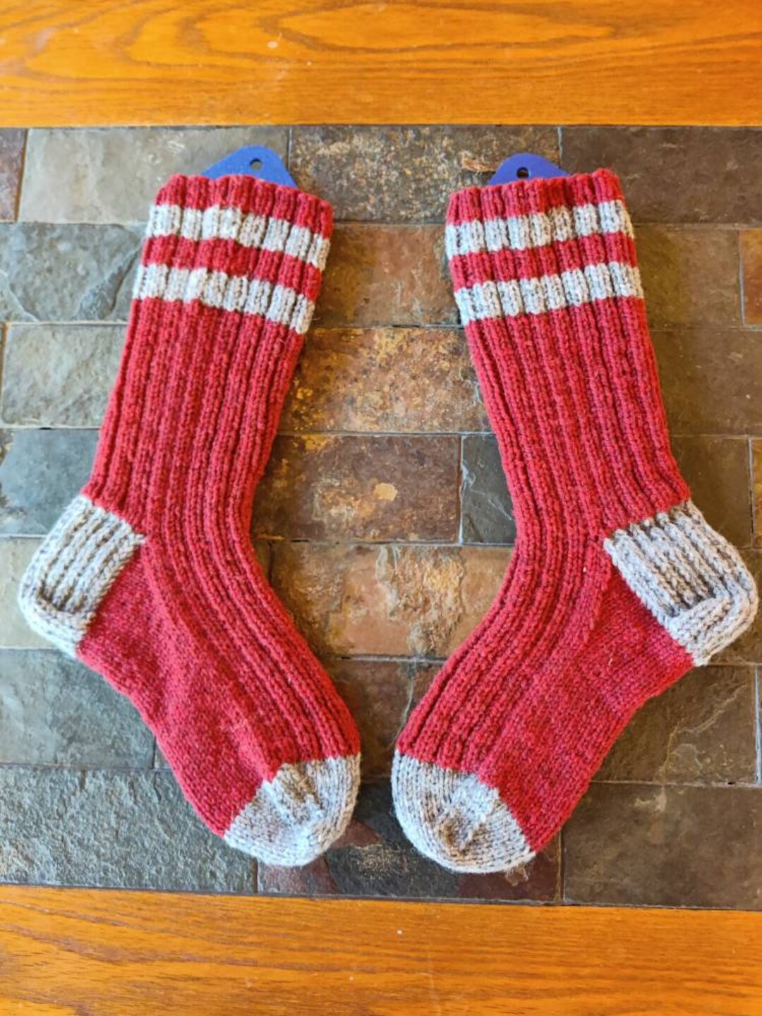 Handknit Wool Socks. Warm and Perfect for Hiking, Winter Boots Made to