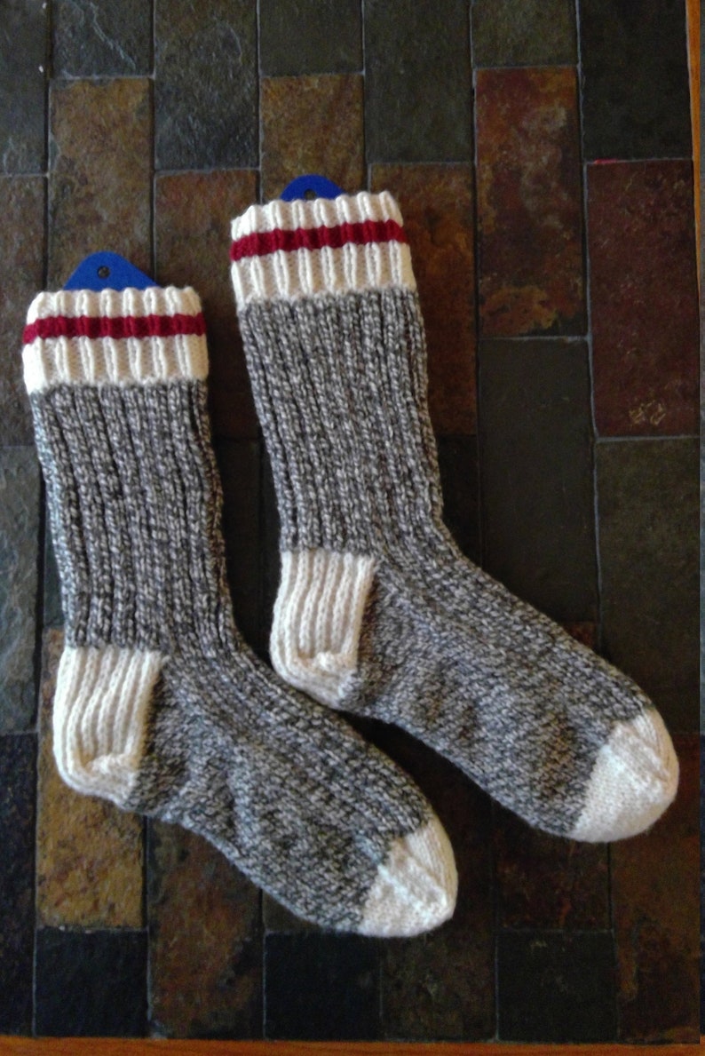 Custom Made Traditional wool work socks. Sock Monkey Style. Men's and Women's Sizes image 1