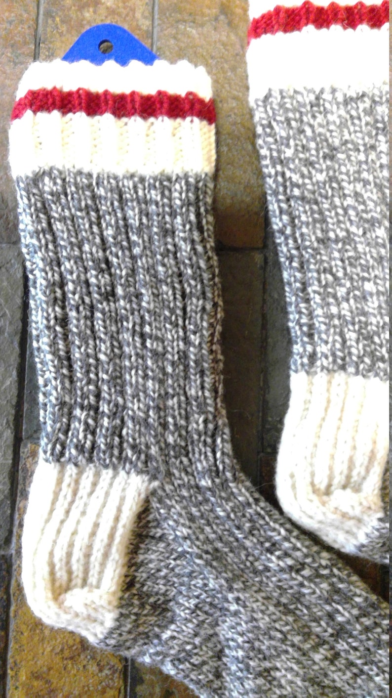 Custom Made Traditional wool work socks. Sock Monkey Style. Men's and Women's Sizes image 3