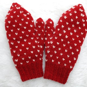 Red Thrummed mittens